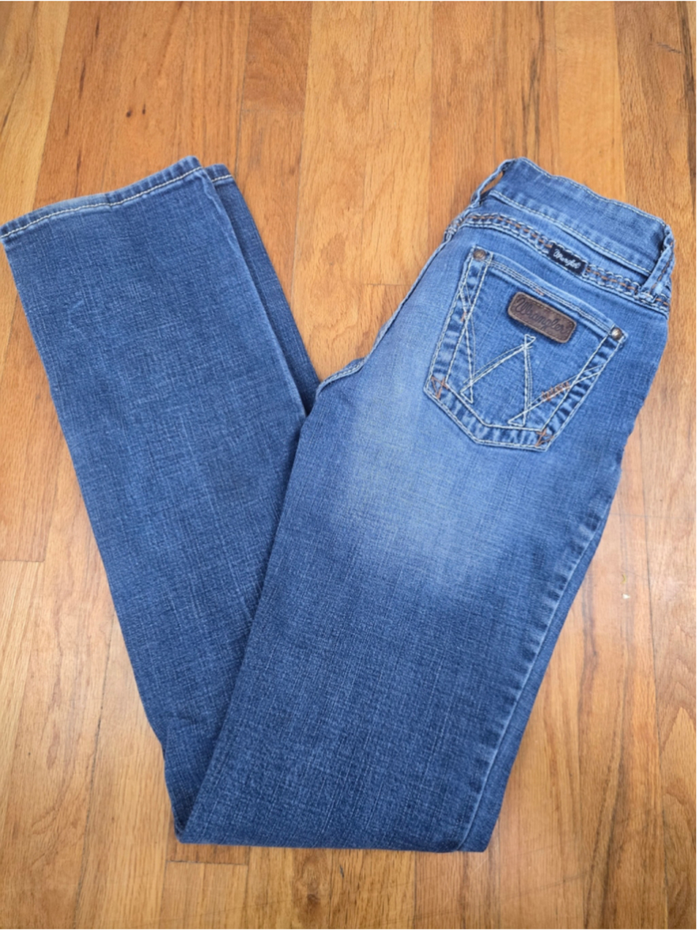Wrangler Women's Straight Leg Jeans Blue Size 1/2